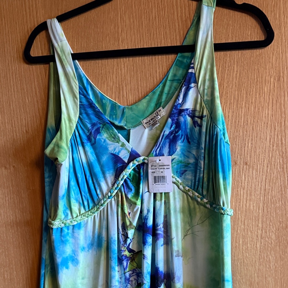 ONE WORLD Blue and Green Maxi Dress